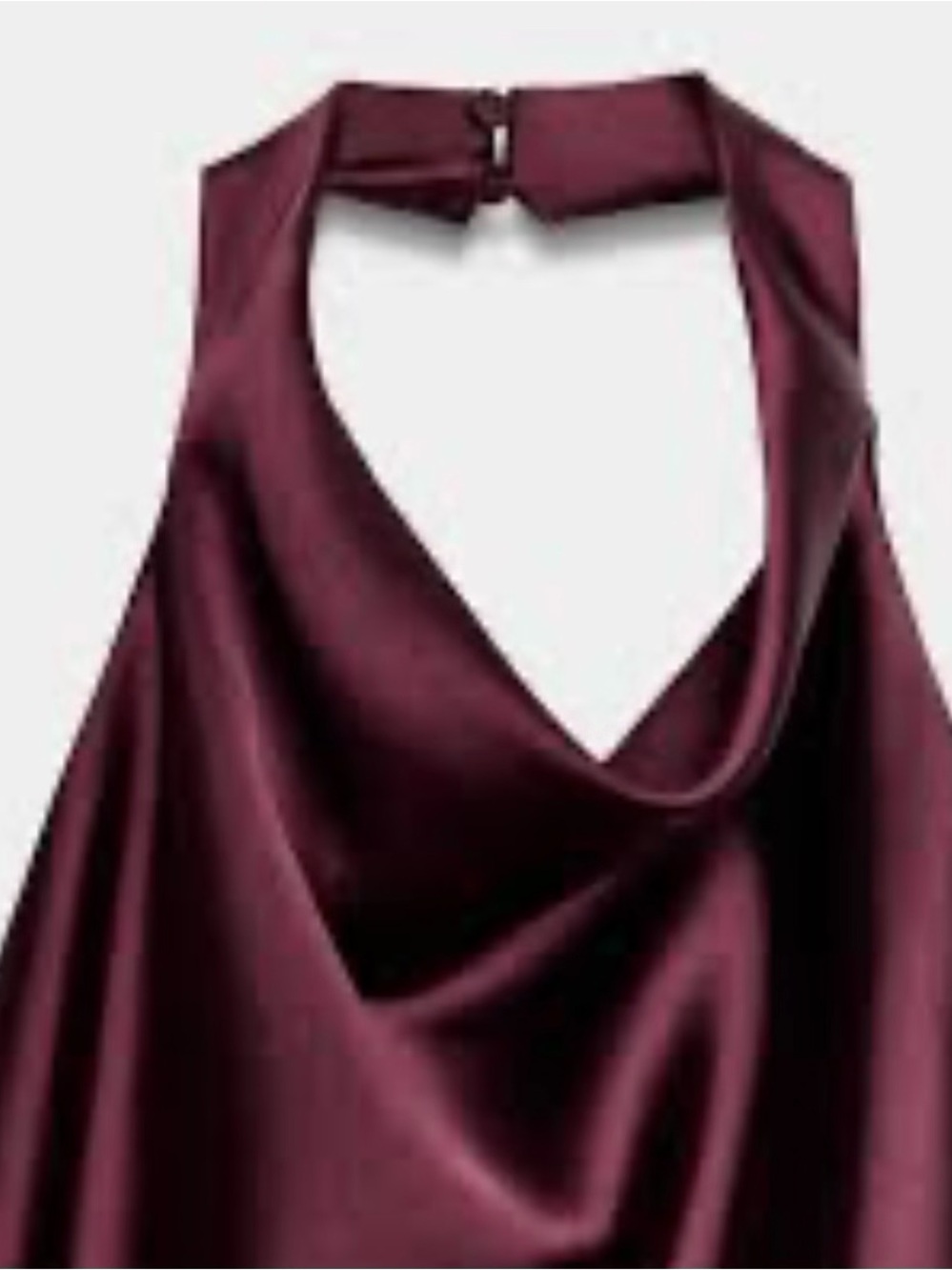 Zara Satin Halter Camisole in Deep Plum - Picture 2 of 16